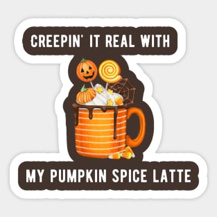 Halloween Pumpkin spice Latte Design Sticker